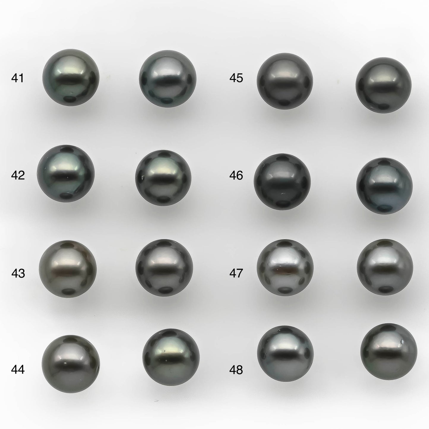 9-10mm Matching Pair Round Tahitian Pearl Loose Undrilled with Minor Blemish, For Making Earring, SKU # 2217TH