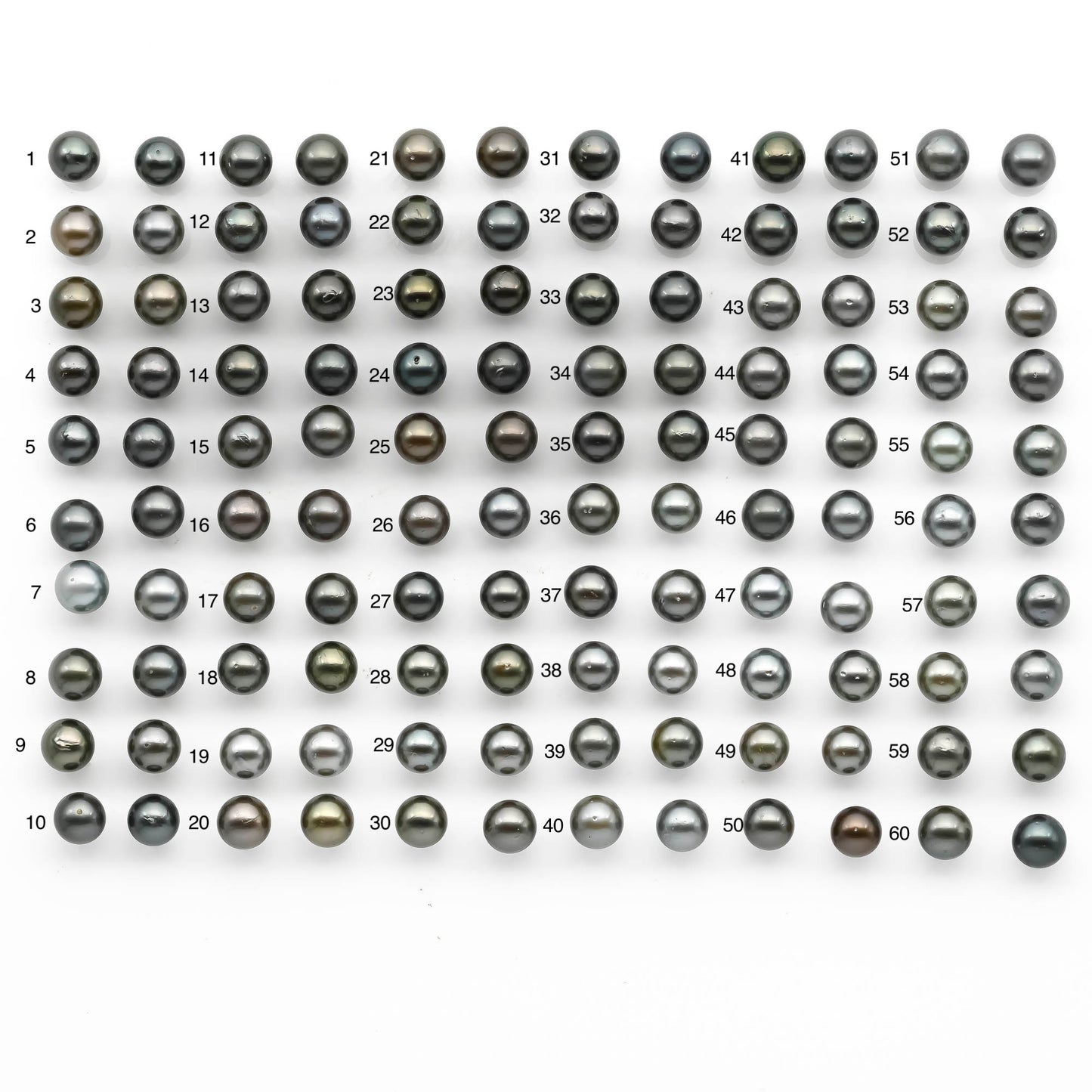 9-10mm Matching Pair Round Tahitian Pearl Loose Undrilled with Minor Blemish, For Making Earring, SKU # 2217TH