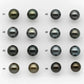 9-10mm Matching Pair Round Tahitian Pearl Loose Undrilled with Minor Blemish and High Luster, For Making Earring, SKU # 2218TH