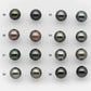 9-10mm Matching Pair Round Tahitian Pearl Loose Undrilled with Minor Blemish and High Luster, For Making Earring, SKU # 2218TH