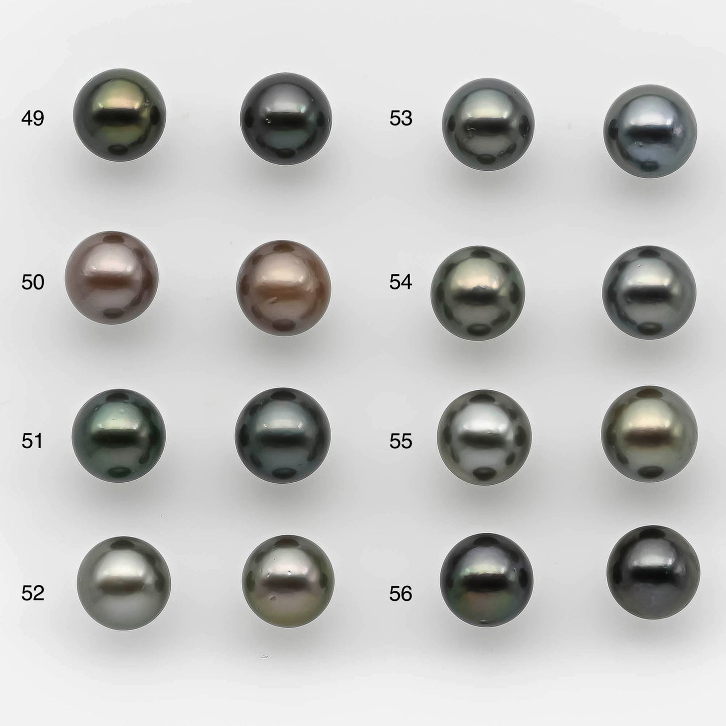 9-10mm Matching Pair Round Tahitian Pearl Loose Undrilled with Minor Blemish and High Luster, For Making Earring, SKU # 2218TH