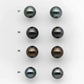 9-10mm Matching Pair Round Tahitian Pearl Loose Undrilled with Minor Blemish and High Luster, For Making Earring, SKU # 2218TH