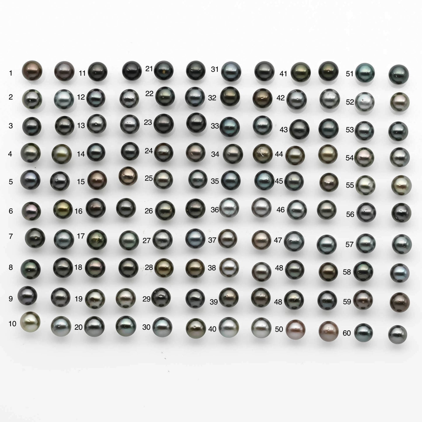 9-10mm Matching Pair Round Tahitian Pearl Loose Undrilled with Minor Blemish and High Luster, For Making Earring, SKU # 2218TH