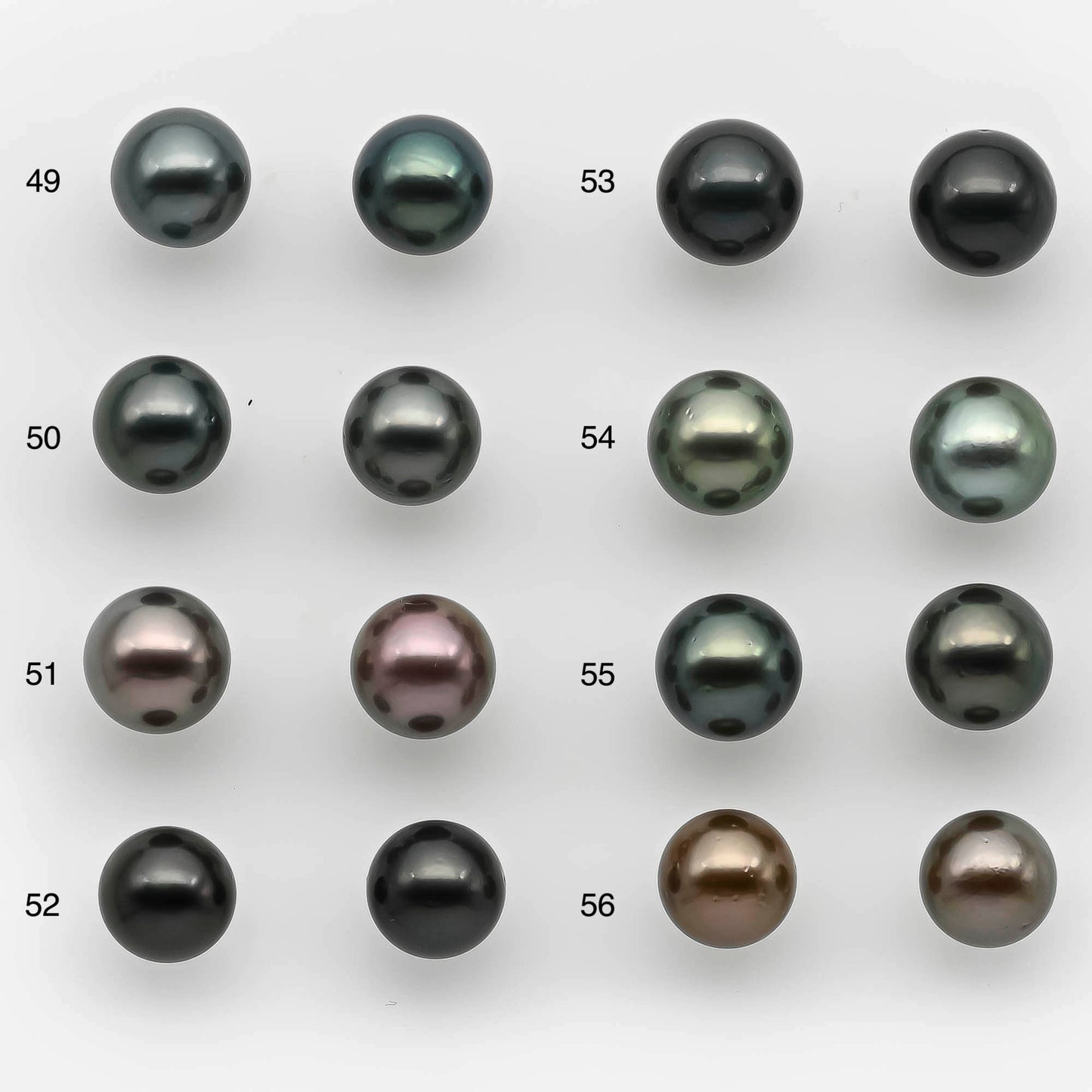 9-10mm Matching Pair Round Tahitian Pearl in Amazing Luster with Minor Blemish, Undrilled for Making Earring or Pendant, SKU # 2219TH