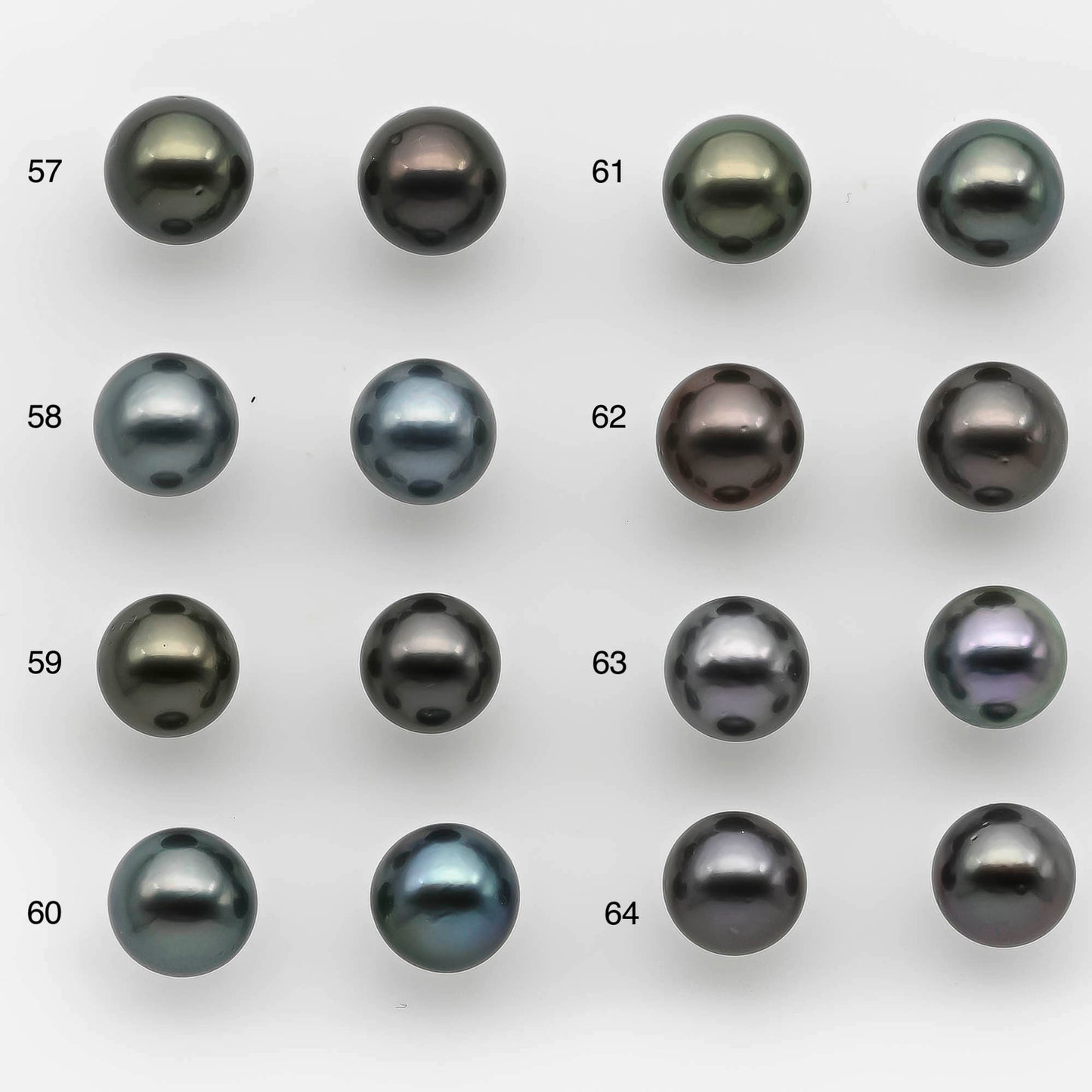 9-10mm Matching Pair Round Tahitian Pearl in Amazing Luster with Minor Blemish, Undrilled for Making Earring or Pendant, SKU # 2219TH