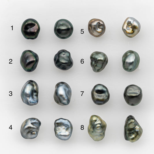 7x10mm Tahitian Keshi Pearl Pairs, Matched Loose Undrilled for Making Earring, High Luster for Jewelry Making Supplies, SKU # 2944TH