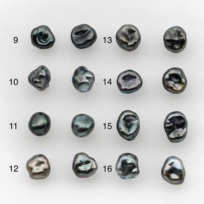 7x10mm Tahitian Keshi Pearl Pairs, Matched Loose Undrilled for Making Earring, High Luster for Jewelry Making Supplies, SKU # 2944TH