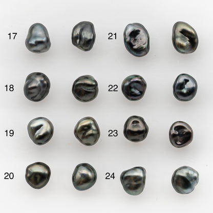 7x10mm Tahitian Keshi Pearl Pairs, Matched Loose Undrilled for Making Earring, High Luster for Jewelry Making Supplies, SKU # 2944TH