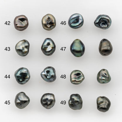 7x10mm Tahitian Keshi Pearl Pairs, Matched Loose Undrilled for Making Earring, High Luster for Jewelry Making Supplies, SKU # 2944TH