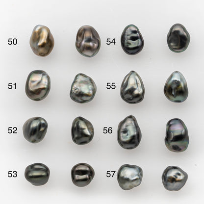 7x10mm Tahitian Keshi Pearl Pairs, Matched Loose Undrilled for Making Earring, High Luster for Jewelry Making Supplies, SKU # 2944TH