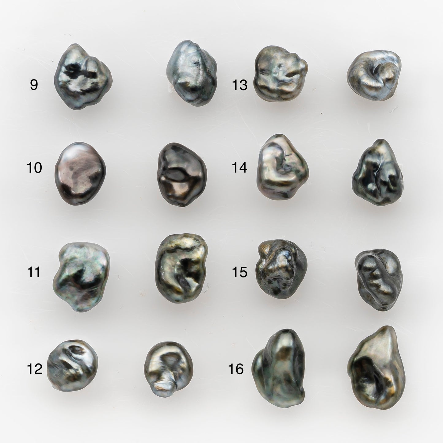 7x10mm Tahitian Keshi Pearl Pairs, Matched Loose Undrilled for Making Earring, Natural Color and High Luster, SKU # 2945TH