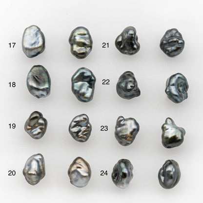 7x10mm Tahitian Keshi Pearl Pairs, Matched Loose Undrilled for Making Earring, Natural Color and High Luster, SKU # 2945TH