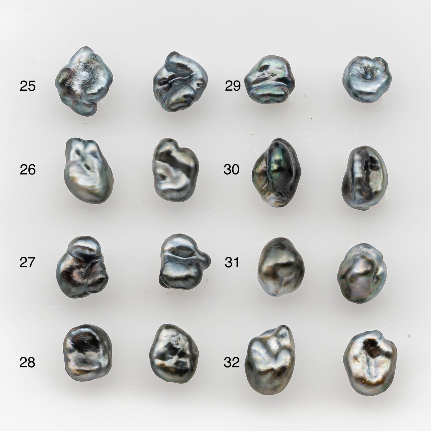 7x10mm Tahitian Keshi Pearl Pairs, Matched Loose Undrilled for Making Earring, Natural Color and High Luster, SKU # 2945TH