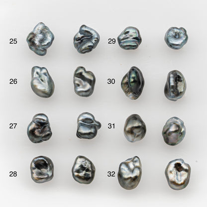7x10mm Tahitian Keshi Pearl Pairs, Matched Loose Undrilled for Making Earring, Natural Color and High Luster, SKU # 2945TH
