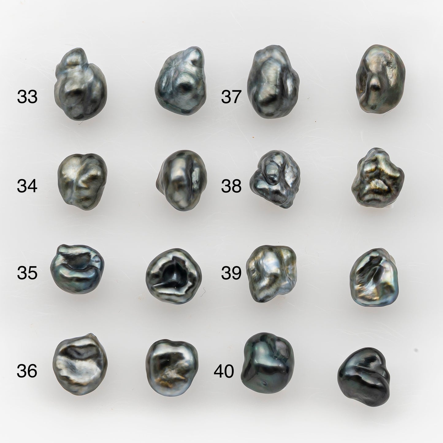 7x10mm Tahitian Keshi Pearl Pairs, Matched Loose Undrilled for Making Earring, Natural Color and High Luster, SKU # 2945TH