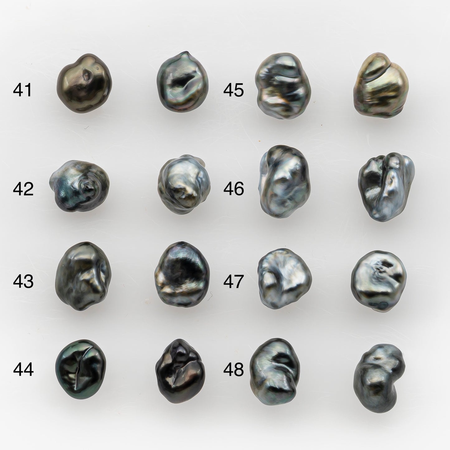 7x10mm Tahitian Keshi Pearl Pairs, Matched Loose Undrilled for Making Earring, Natural Color and High Luster, SKU # 2945TH