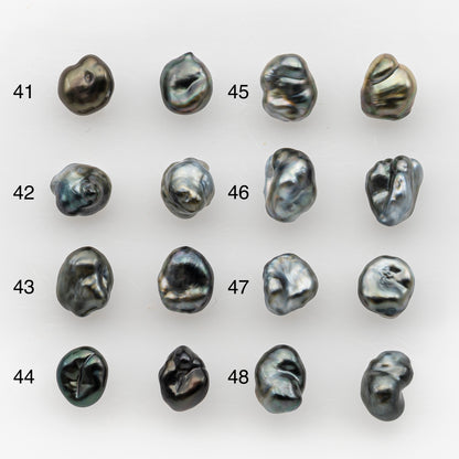 7x10mm Tahitian Keshi Pearl Pairs, Matched Loose Undrilled for Making Earring, Natural Color and High Luster, SKU # 2945TH