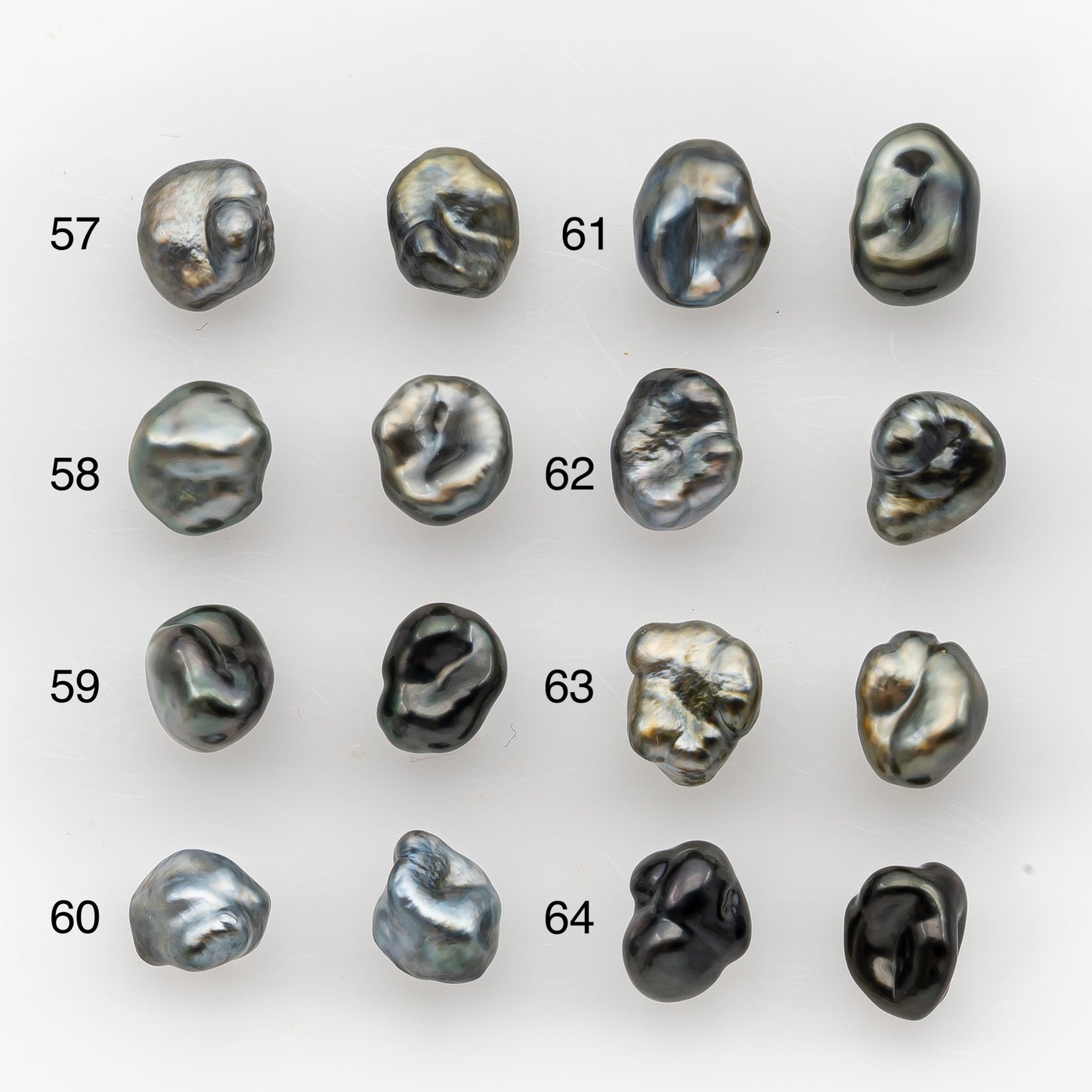7x10mm Tahitian Keshi Pearl Pairs, Matched Loose Undrilled for Making Earring, Natural Color and High Luster, SKU # 2945TH