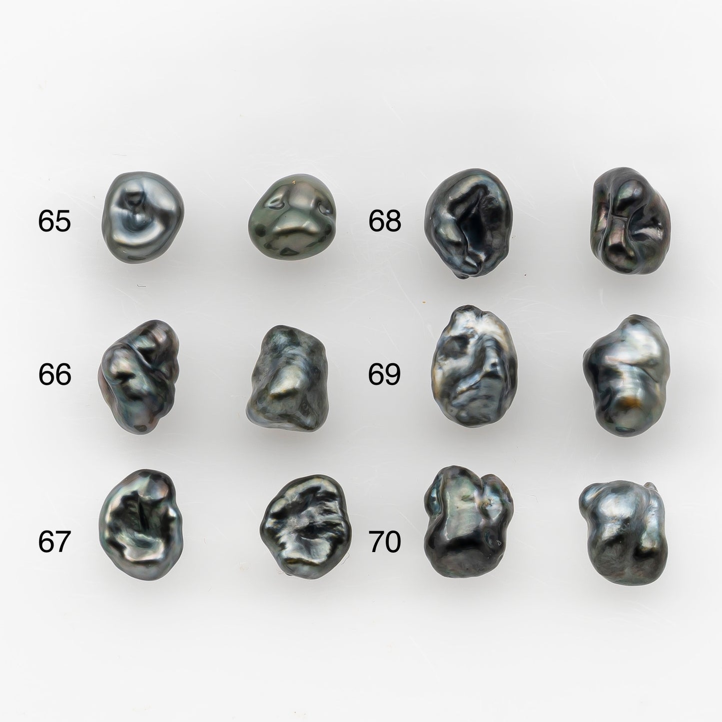 7x10mm Tahitian Keshi Pearl Pairs, Matched Loose Undrilled for Making Earring, Natural Color and High Luster, SKU # 2945TH