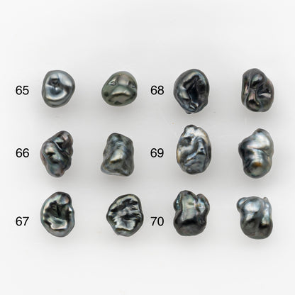 7x10mm Tahitian Keshi Pearl Pairs, Matched Loose Undrilled for Making Earring, Natural Color and High Luster, SKU # 2945TH
