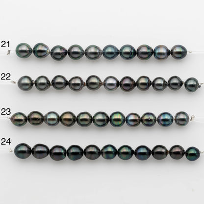 8-9mm Tahitian Pearl in Short Strand with All Natural Color with High Luster for Jewelry Making, SKU# 2234TH