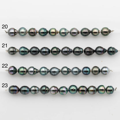 8-9mm Tahitian Pearl in Short Strand with All Natural Color with High Luster for Jewelry Making, SKU# 2235TH
