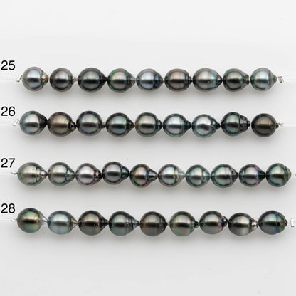 9-10mm Tahitian Pearl in Short Strand with All Natural Color with High Luster for Jewelry Making, SKU# 2243TH