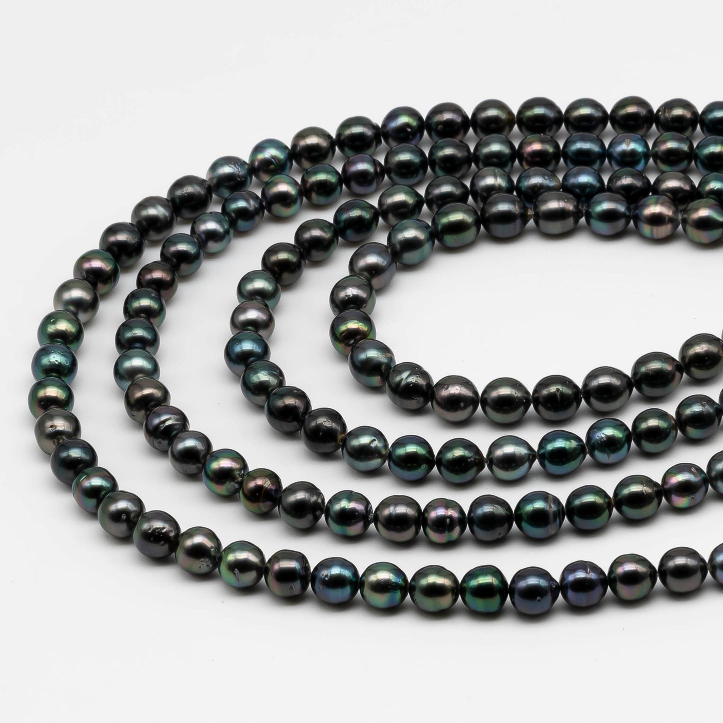 8-9mm Tahitian Pearl in Full Strand with All Natural Color with High Luster for Jewelry Making, SKU# 2248TH