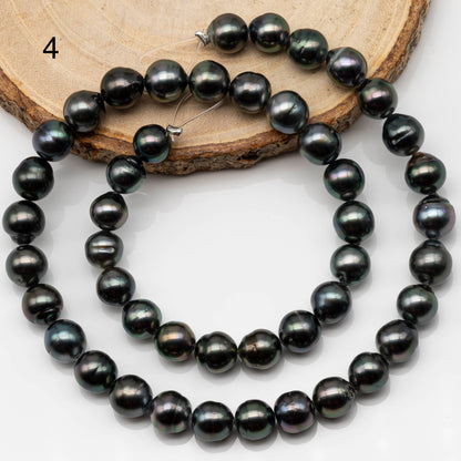 8-9mm Tahitian Pearl in Full Strand with All Natural Color with High Luster for Jewelry Making, SKU# 2249TH