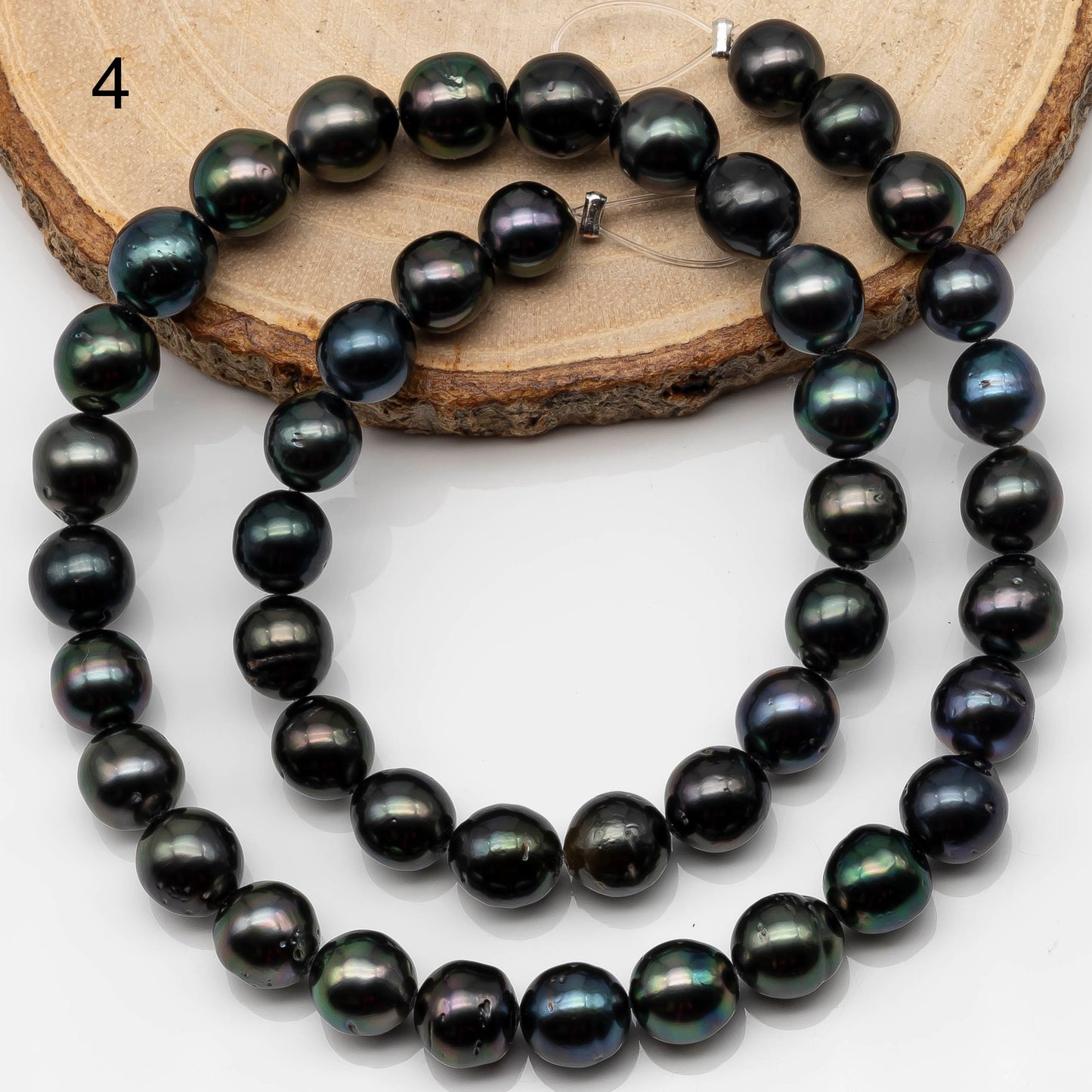 8-9mm Tahitian Pearl in Full Strand with All Natural Color with High Luster for Jewelry Making, SKU# 2248TH