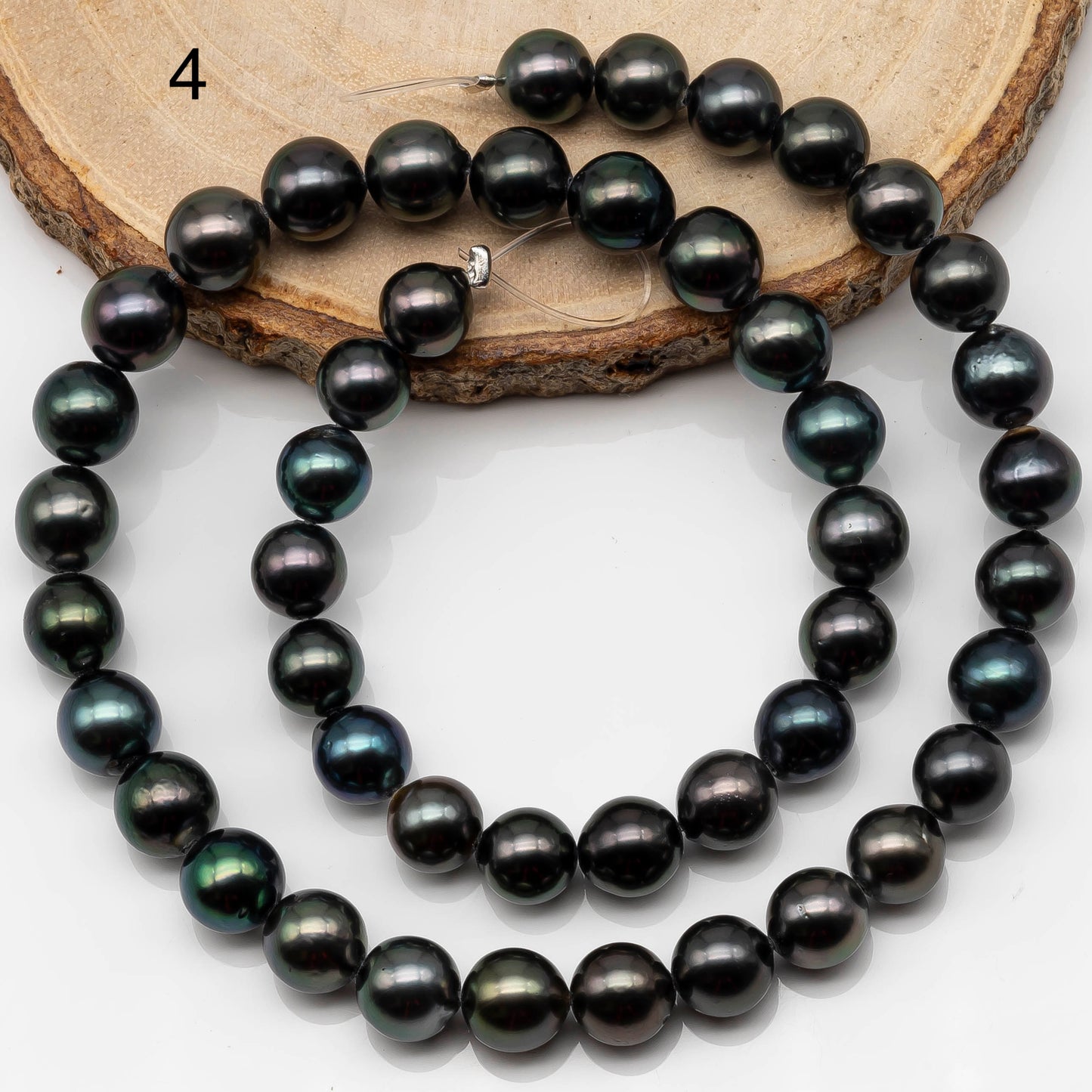 8-9mm Tahitian Pearl in Full Strand with All Natural Color with High Luster for Jewelry Making, SKU# 2246TH