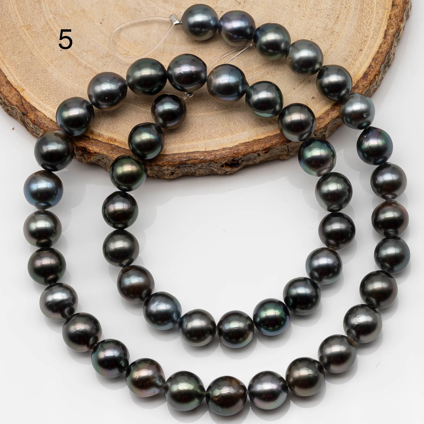 8-9mm Tahitian Pearl in Full Strand with All Natural Color with High Luster for Jewelry Making, SKU# 2246TH