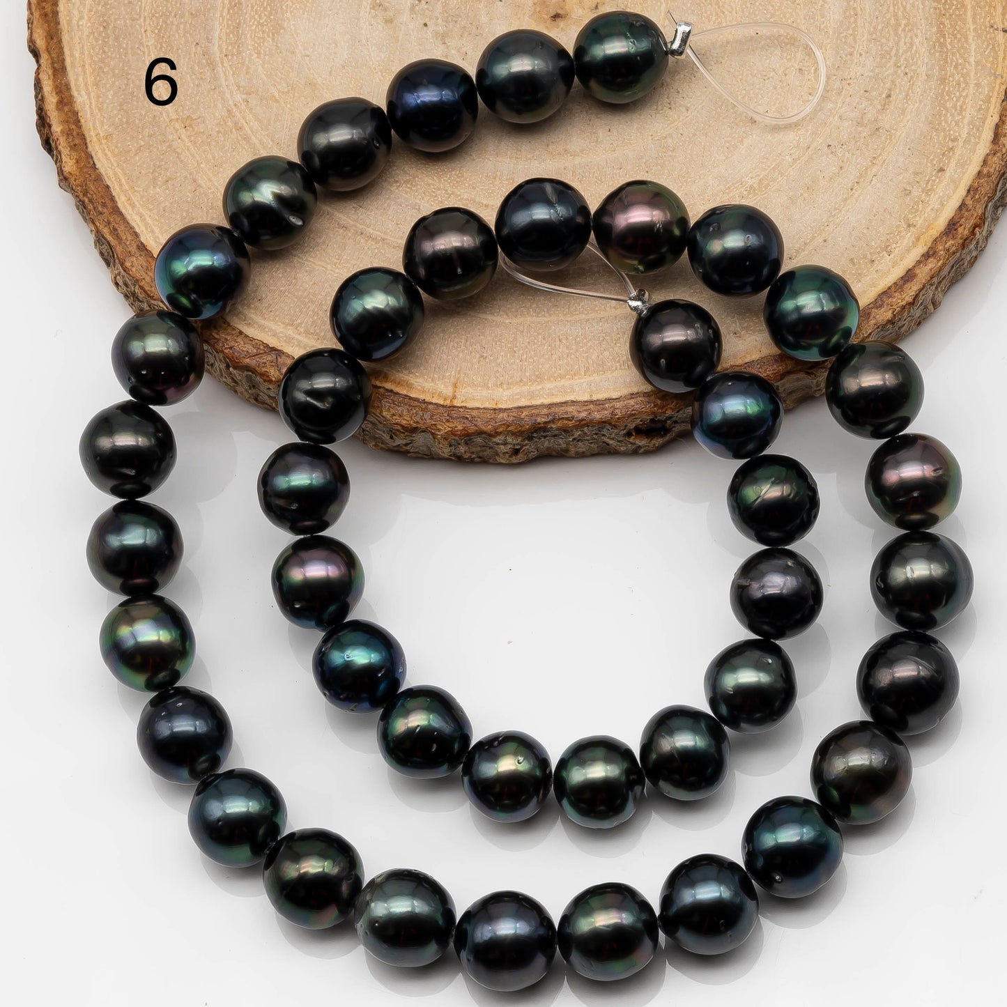 9-10mm Tahitian Pearl in Full Strand with All Natural Color with High Luster for Jewelry Making, SKU# 2245TH