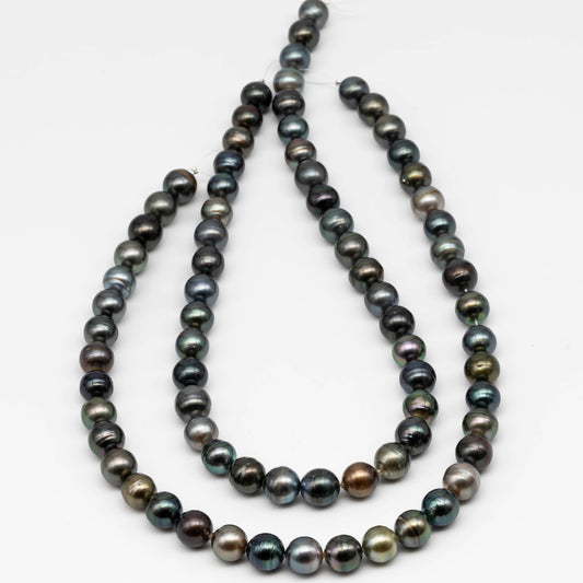 10-11mm Multicolor Tahitian Pearl Bead with High Luster, In Full Strand with Blemishes for Making, SKU # 2267TH