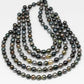 10-11mm Multicolor Round Tahitian Pearl Bead with High Luster, In Full Strand with Blemishes for Making, SKU # 2268TH