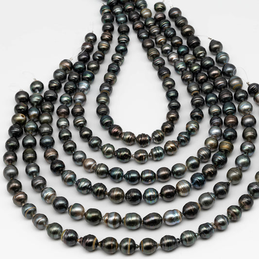 11-12mm Tahitian Pearl in Full Strand with All Natural Color with High Luster for Jewelry Making, SKU# 2271TH