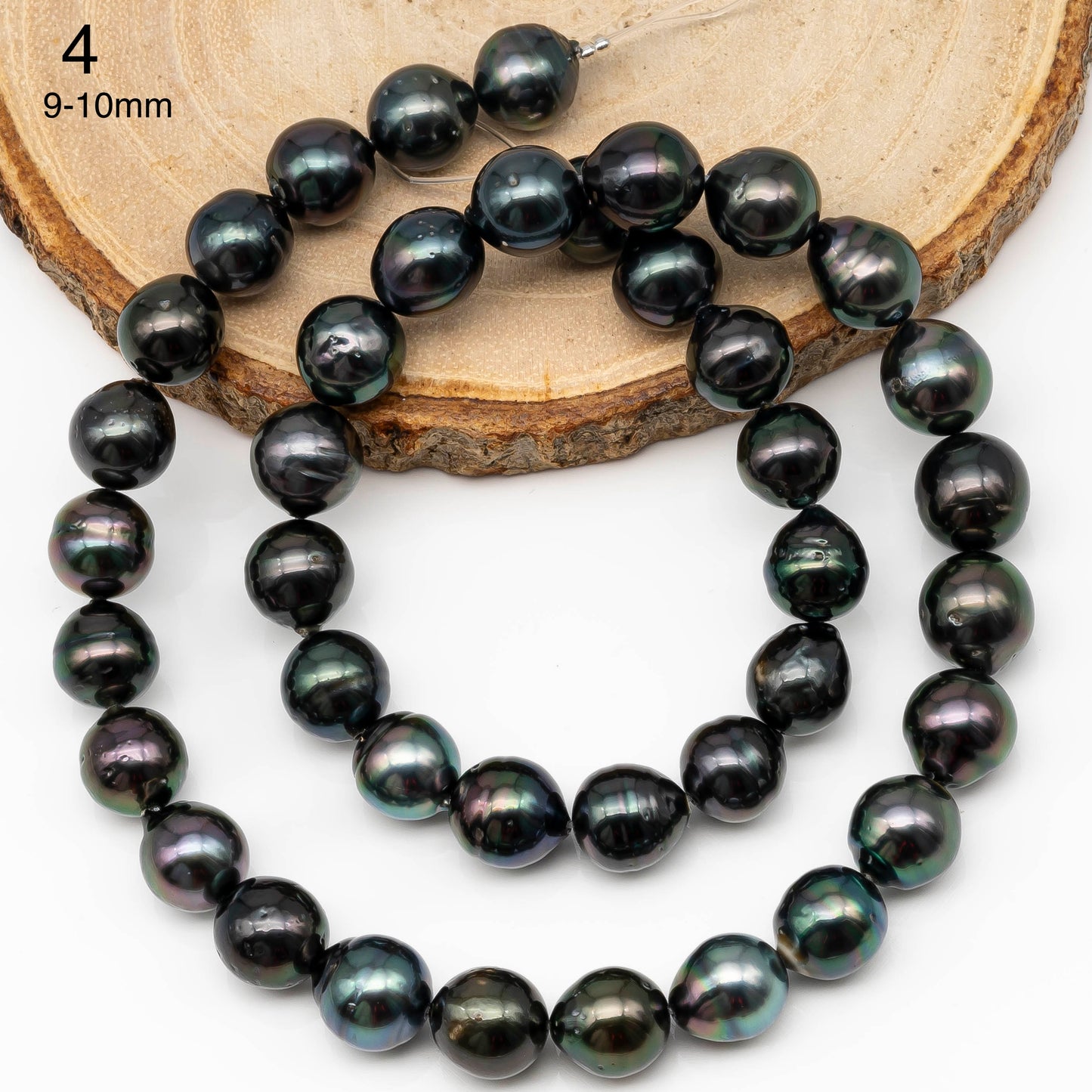 8-10mm Tahitian Pearl in Full Strand with All Natural Color with High Luster for Jewelry Making, SKU# 2258TH