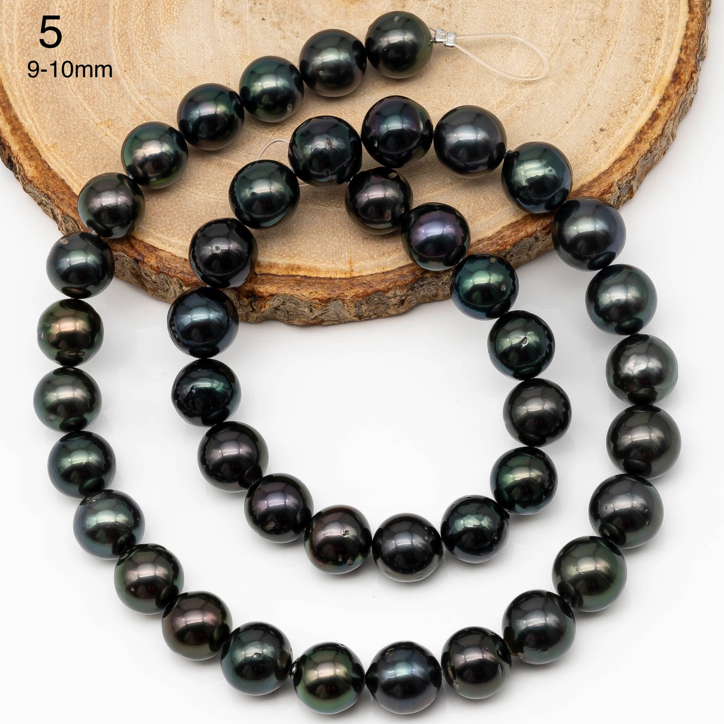 8-10mm Tahitian Pearl in Full Strand with All Natural Color with High Luster for Jewelry Making, SKU# 2258TH