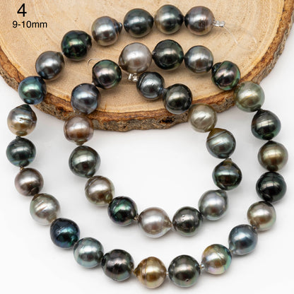 8-10mm Multicolor Tahitian Pearl Bead with High Luster, In Full Strand with Blemishes for Making, SKU # 2259TH