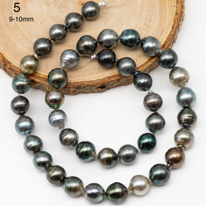 8-10mm Multicolor Tahitian Pearl Bead with High Luster, In Full Strand with Blemishes for Making, SKU # 2259TH