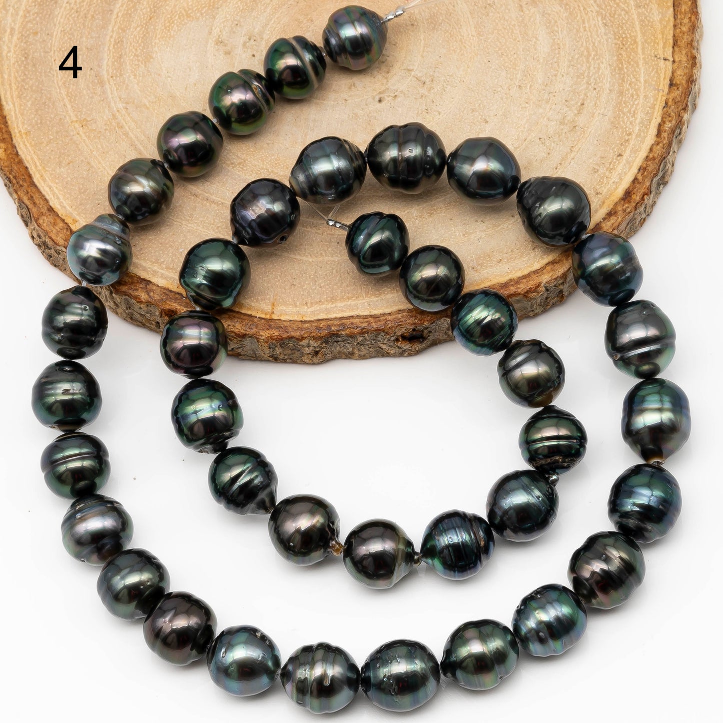 9-10mm Tahitian Pearl in Full Strand with All Natural Color with High Luster for Jewelry Making, SKU# 2261TH