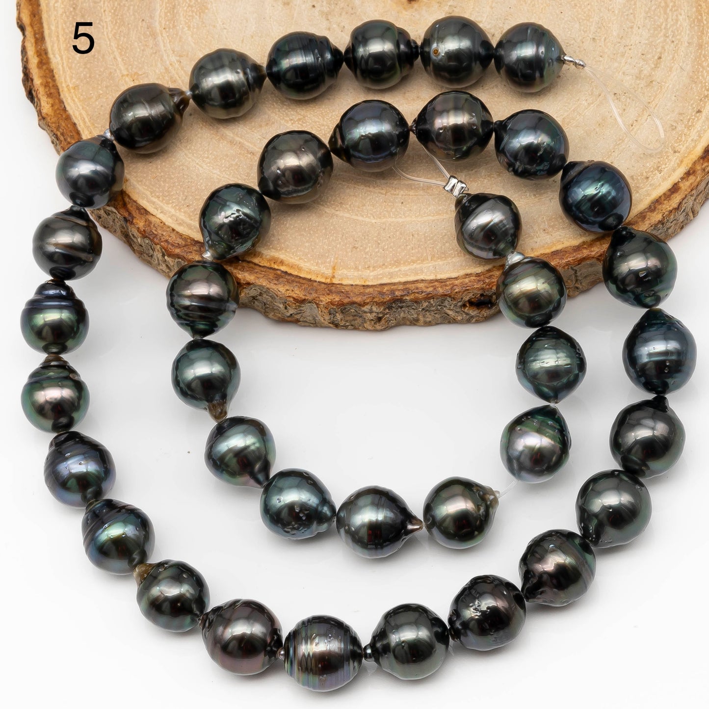 9-10mm Tahitian Pearl in Full Strand with All Natural Color with High Luster for Jewelry Making, SKU# 2261TH