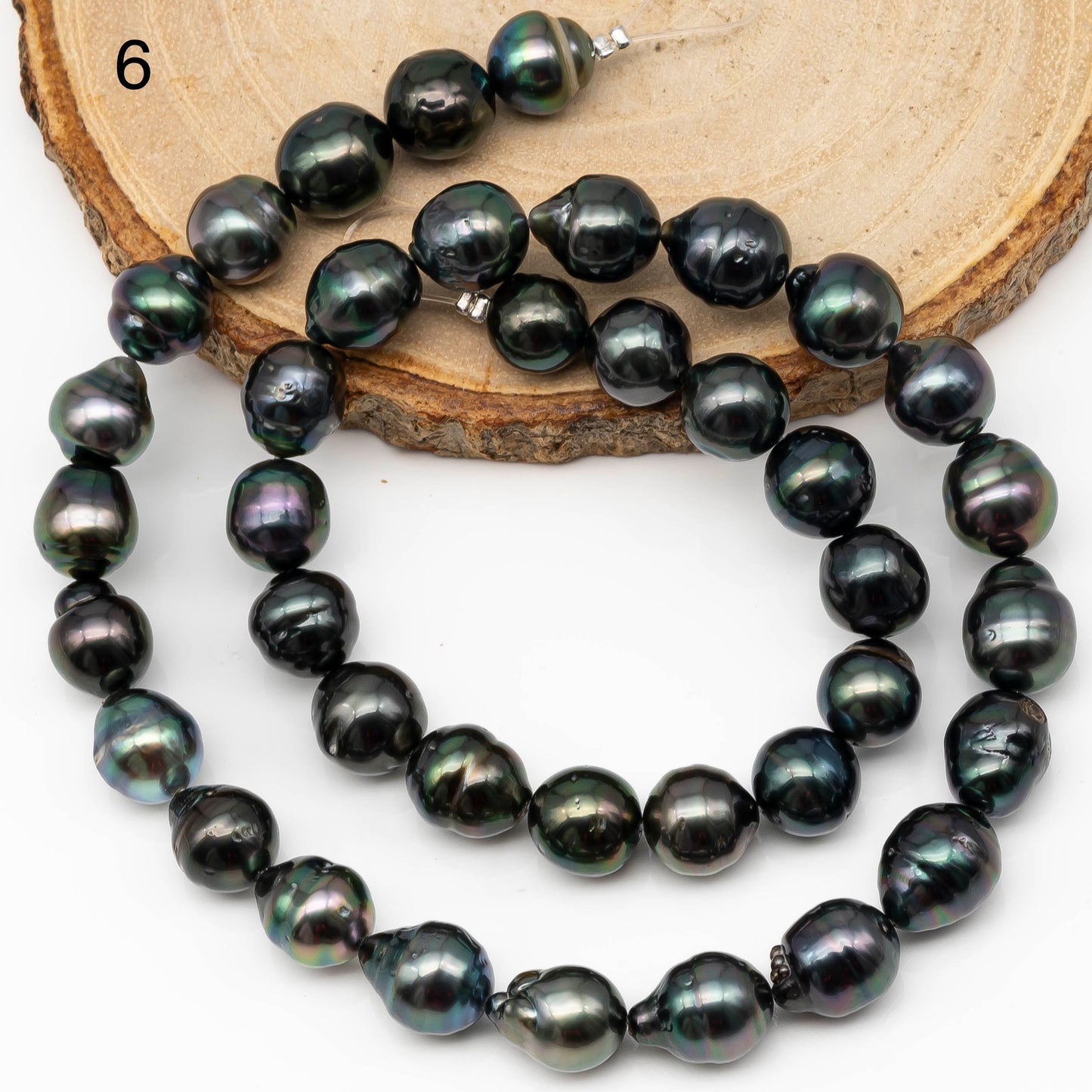 9-10mm Tahitian Pearl in Full Strand with All Natural Color with High Luster for Jewelry Making, SKU# 2261TH