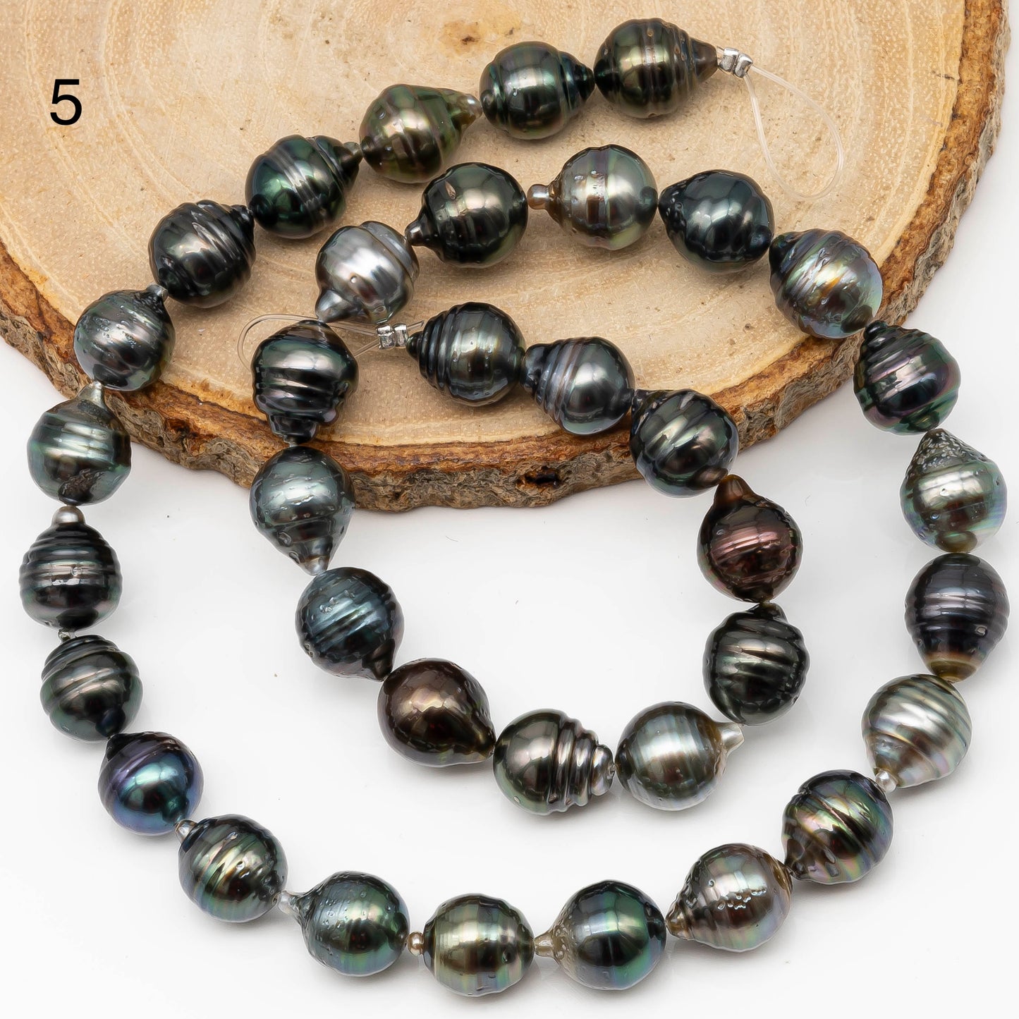 9-10mm Tahitian Pearl in Full Strand with All Natural Color with High Luster for Jewelry Making, SKU# 2263TH