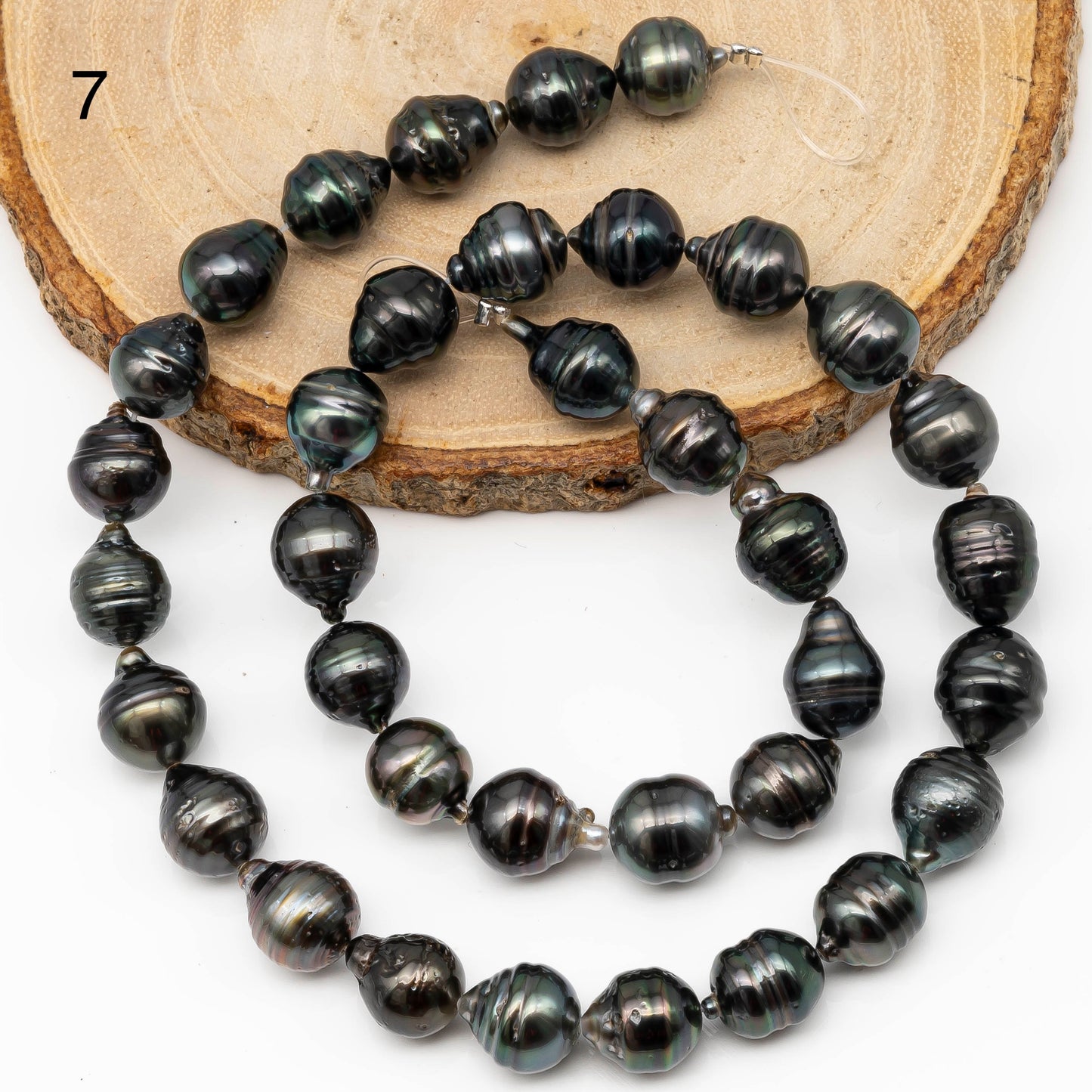 9-10mm Tahitian Pearl in Full Strand with All Natural Color with High Luster for Jewelry Making, SKU# 2263TH