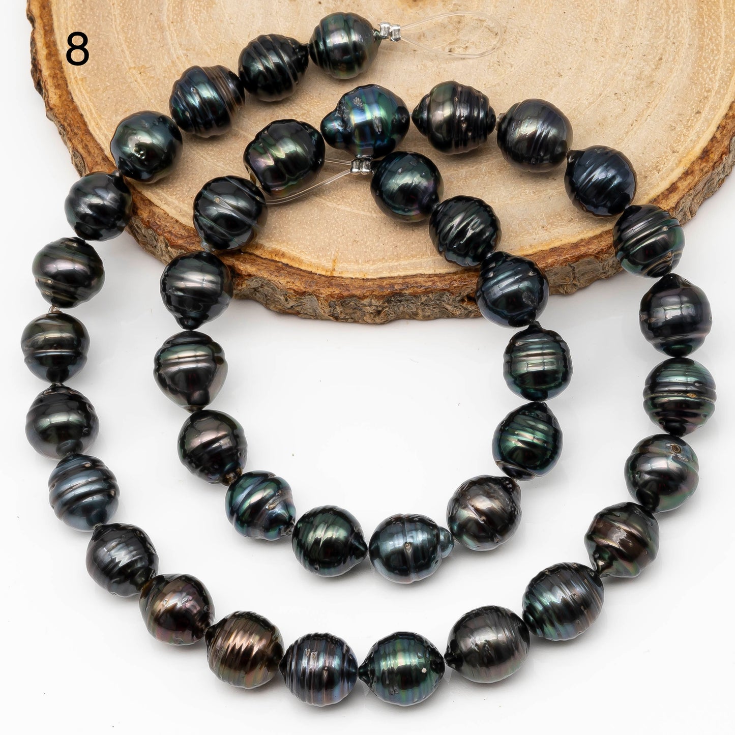 9-10mm Tahitian Pearl in Full Strand with All Natural Color with High Luster for Jewelry Making, SKU# 2263TH