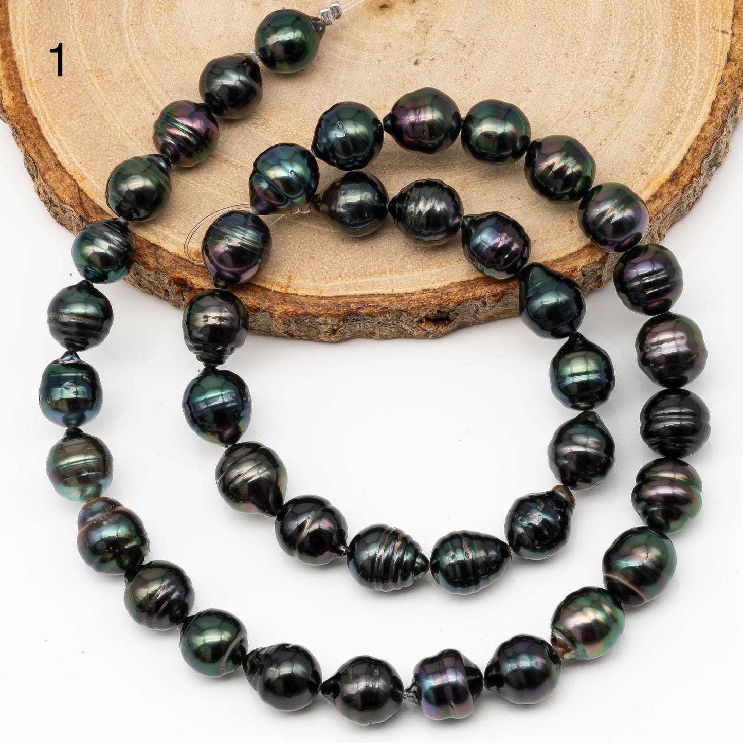 8-9mm Tahitian Pearl in Full Strand with All Natural Color with High Luster for Jewelry Making, SKU# 2266TH