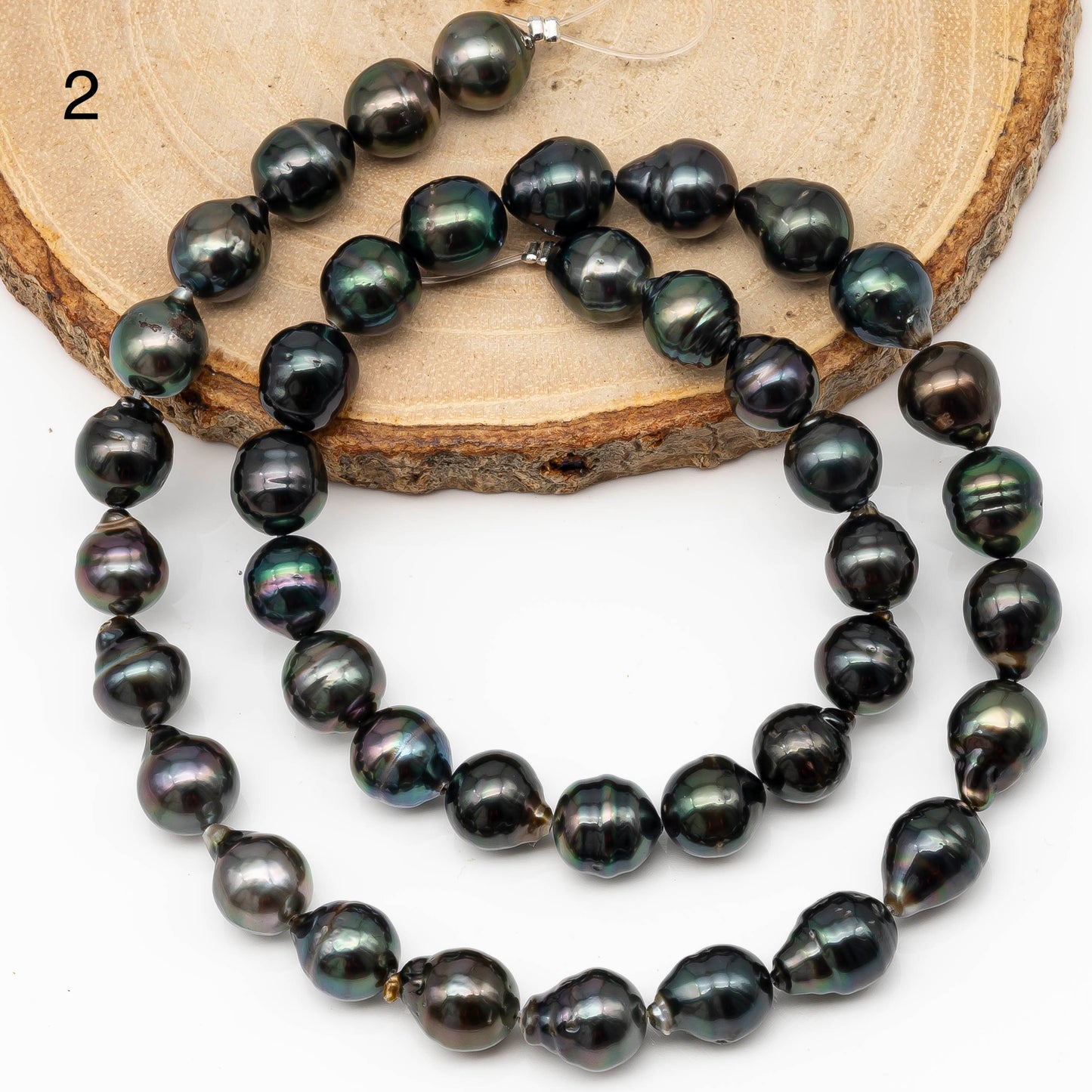 8-9mm Tahitian Pearl in Full Strand with All Natural Color with High Luster for Jewelry Making, SKU# 2266TH