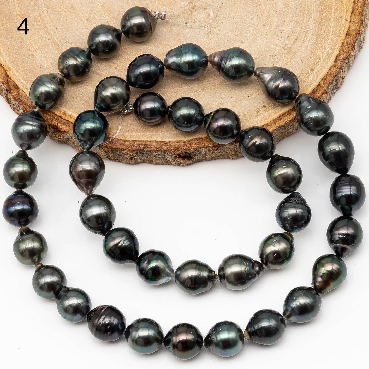 8-9mm Tahitian Pearl in Full Strand with All Natural Color with High Luster for Jewelry Making, SKU# 2266TH