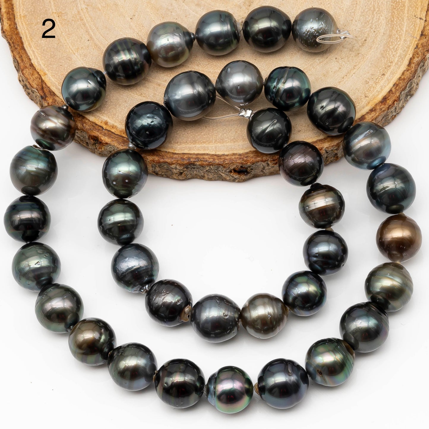 10-11mm Multicolor Tahitian Pearl Bead with High Luster, In Full Strand with Blemishes for Making, SKU # 2267TH